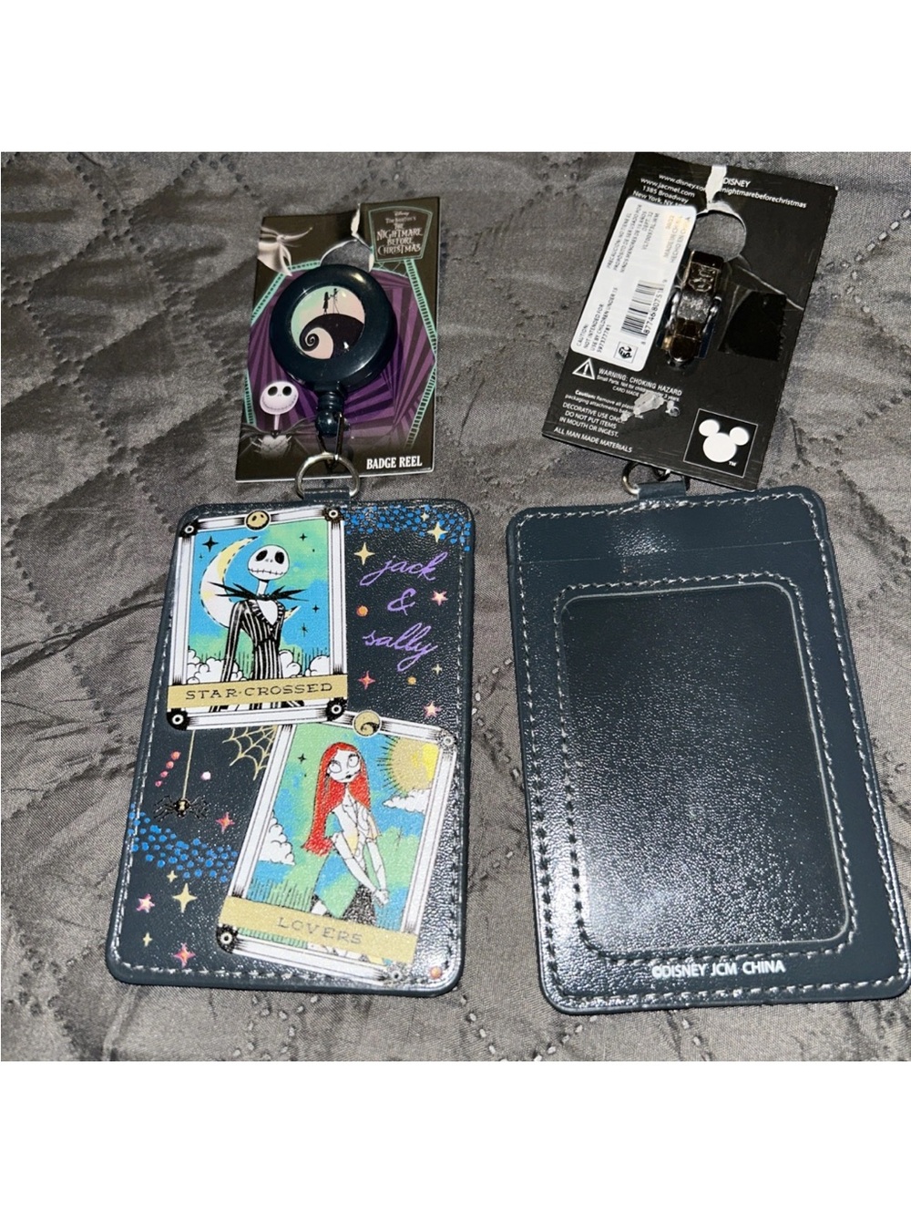 Disney Jack & Sally Retractable Badge - ID Holder and in Black